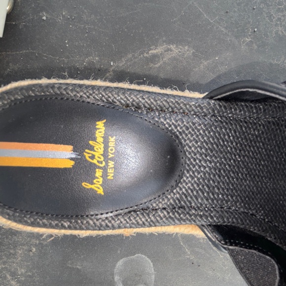 Sam Edelman Black Woven Wedges with Gold Embellishments - Picture 7 of 9